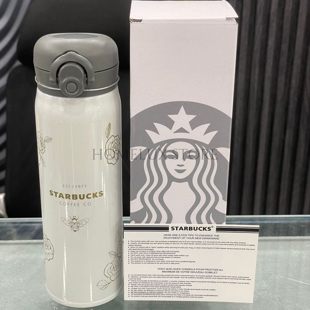 SB Insulated Tumbler - White & Grey - 420ml