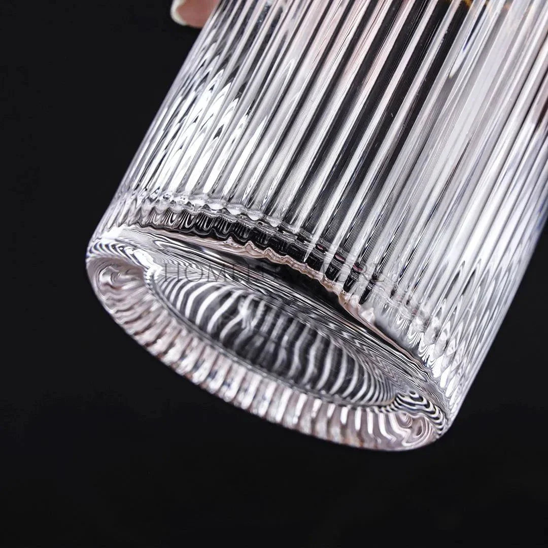 Ridged Stripe Gold Rim Glassware Set