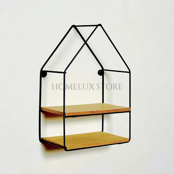 Hut Style Wall Shelf - Double Layer