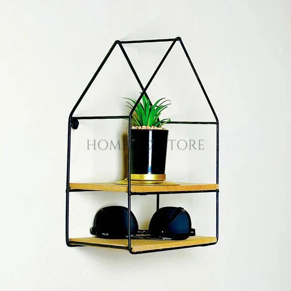 Hut Style Wall Shelf - Double Layer
