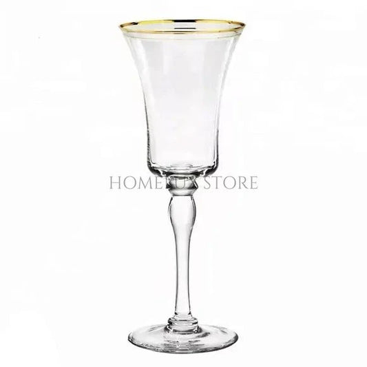 MIKASA Crystal Gold Rim Austria Stemmed Wine Glass Set