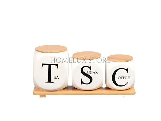 Modern Design Sugar Tea and Coffee Jar Set