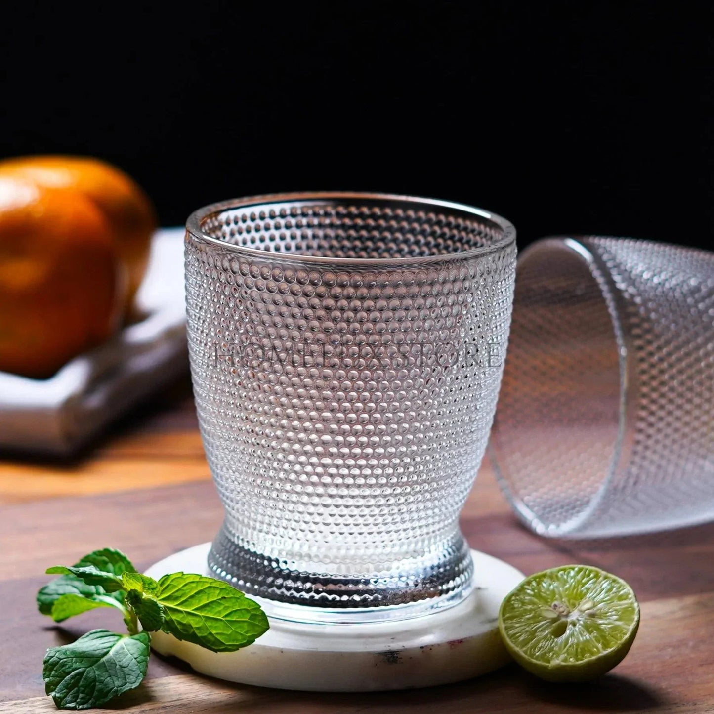 D Chinese Textured Glassware Set