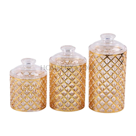 3 Pc Acrylic Jar Set - Diamond